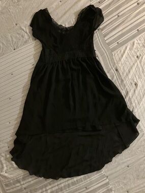 Whimsy Fairy Black Lace-Trim Slip Dress